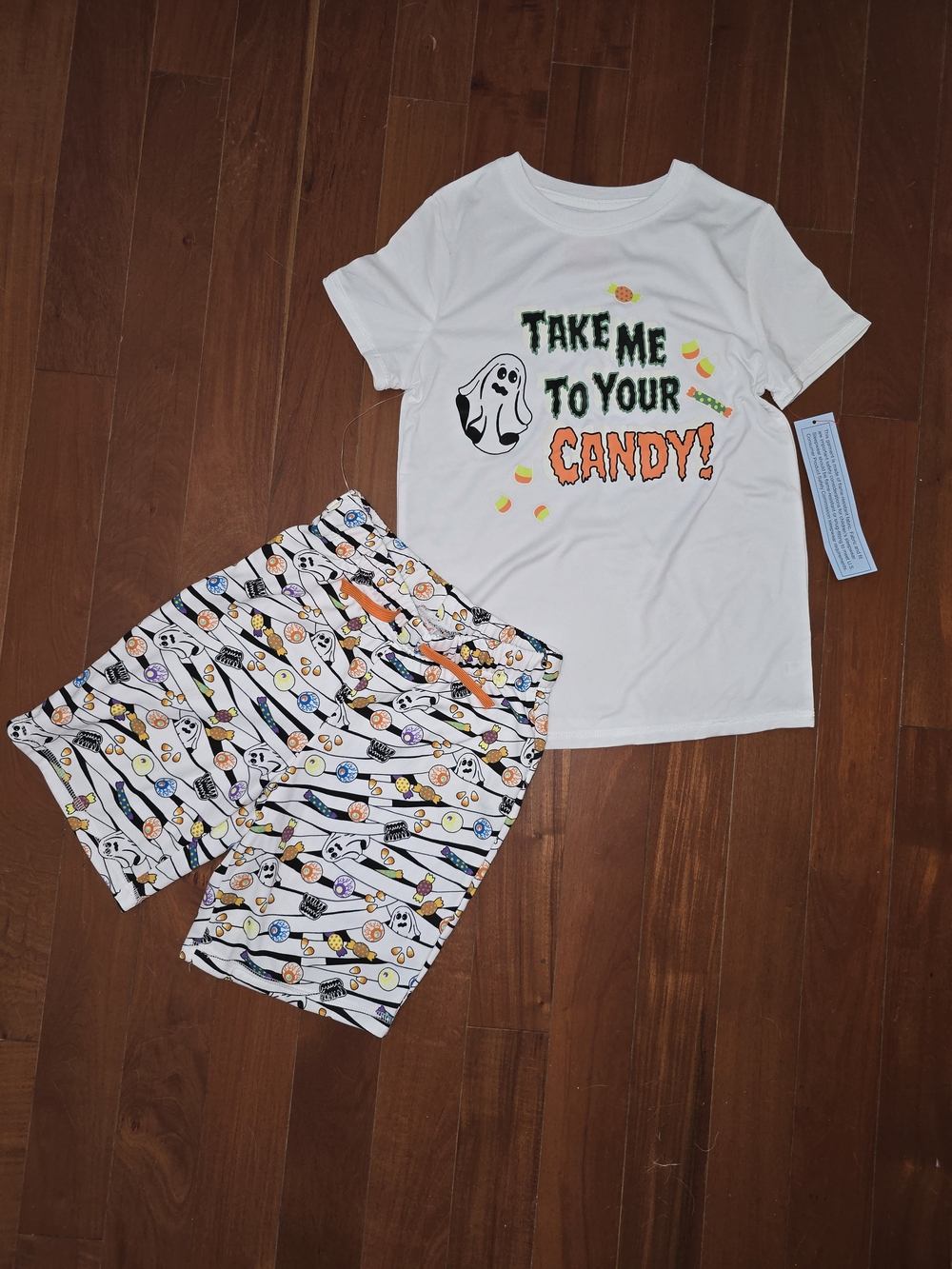 Kids Halloween 'Take Me to Your Candy' White Pajama Set